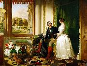 Windsor Castle in Modern Times, 1840-43 This painting shows Queen Victoria and Prince Albert at home at Windsor Castle in Berkshire, England. Sir edwin henry landseer,R.A.